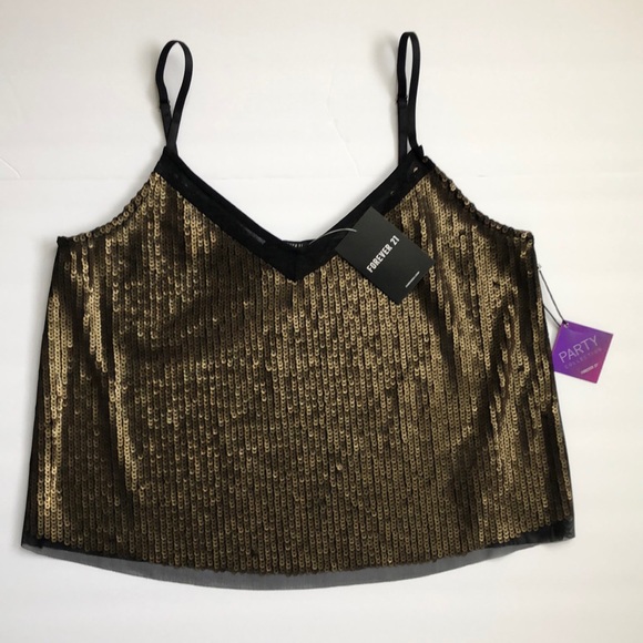 gold sequin tank top forever 21